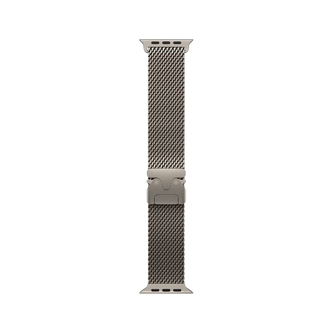 Apple Watch Ultra 3 49 мм, корпус из натурального титана, ремешок Milanese бежевого цвета